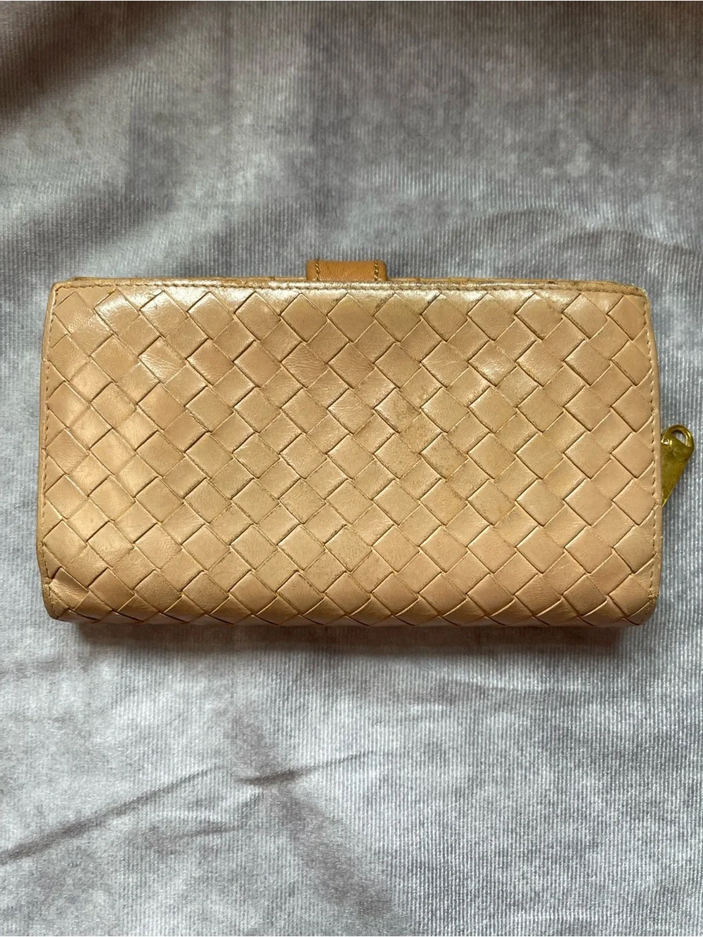 Bottega Veneta Intrecciato Woven Leather Wallet - Tan